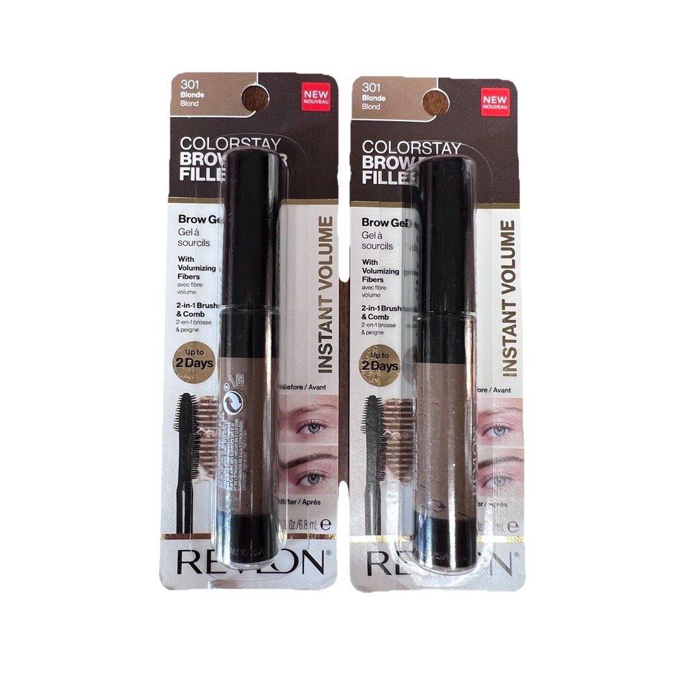 Revlon‎ Colorstay Brow Fiber Filler Gel 301 BLONDE With Volumizing Fibers X2
